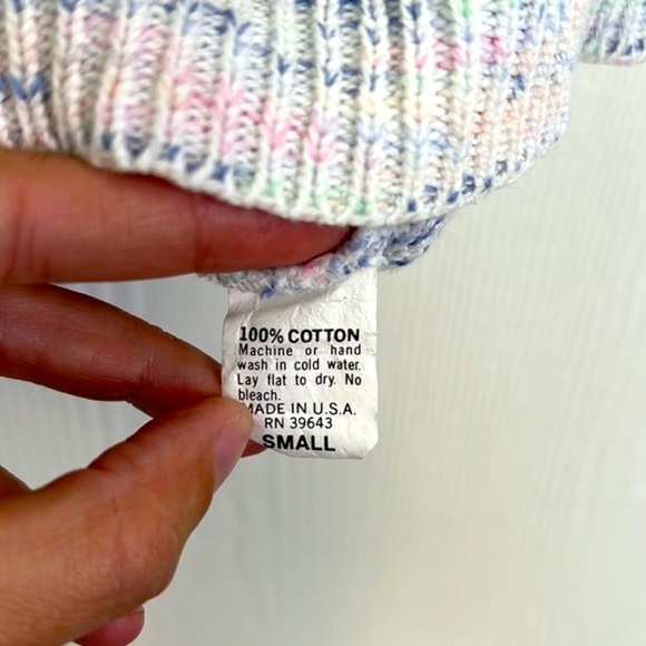 Vintage - Short Cap Sleeve Light Pastel Knitted Sweater Size Small - Picture 10 of 12